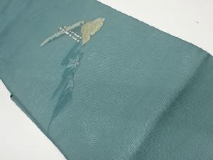  紗 鹿威しに流水・紅葉模様織出し名古屋帯